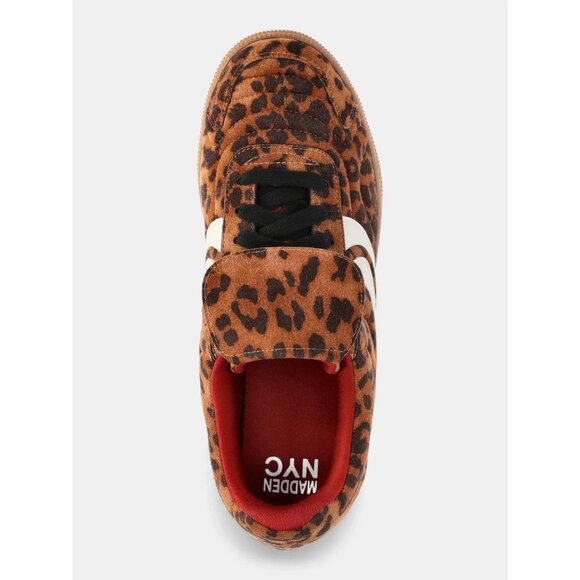 Madden NYC Women's Fold Over Sneakers, Size 9, Leopard, Flat, Round Toe, Brown - Picture 3 of 5